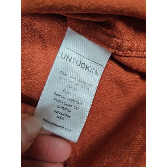 Untuckit Shrit Mens Large Sherwood Button Up Ora Slim Fit - Picture 5 of 7